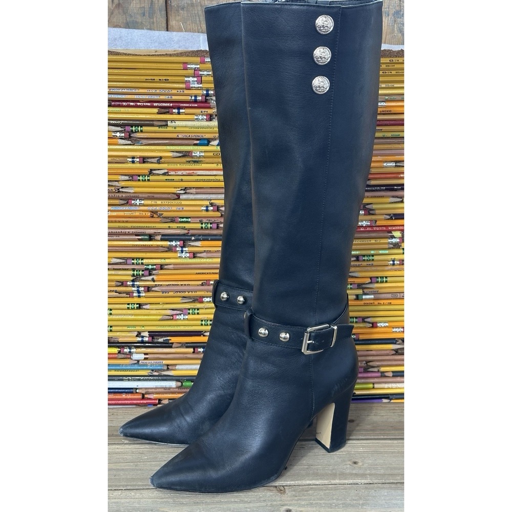 White House Black Market Amari Military Heeled Boots Womens 9 Black Good